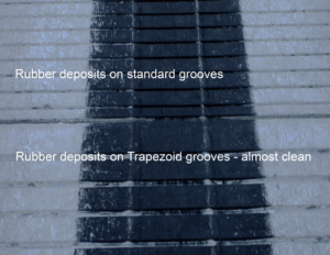 Rubber deposits Trapezoid Grooves